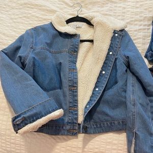 HYFVE Denim Jacket with white fur lining! New!
